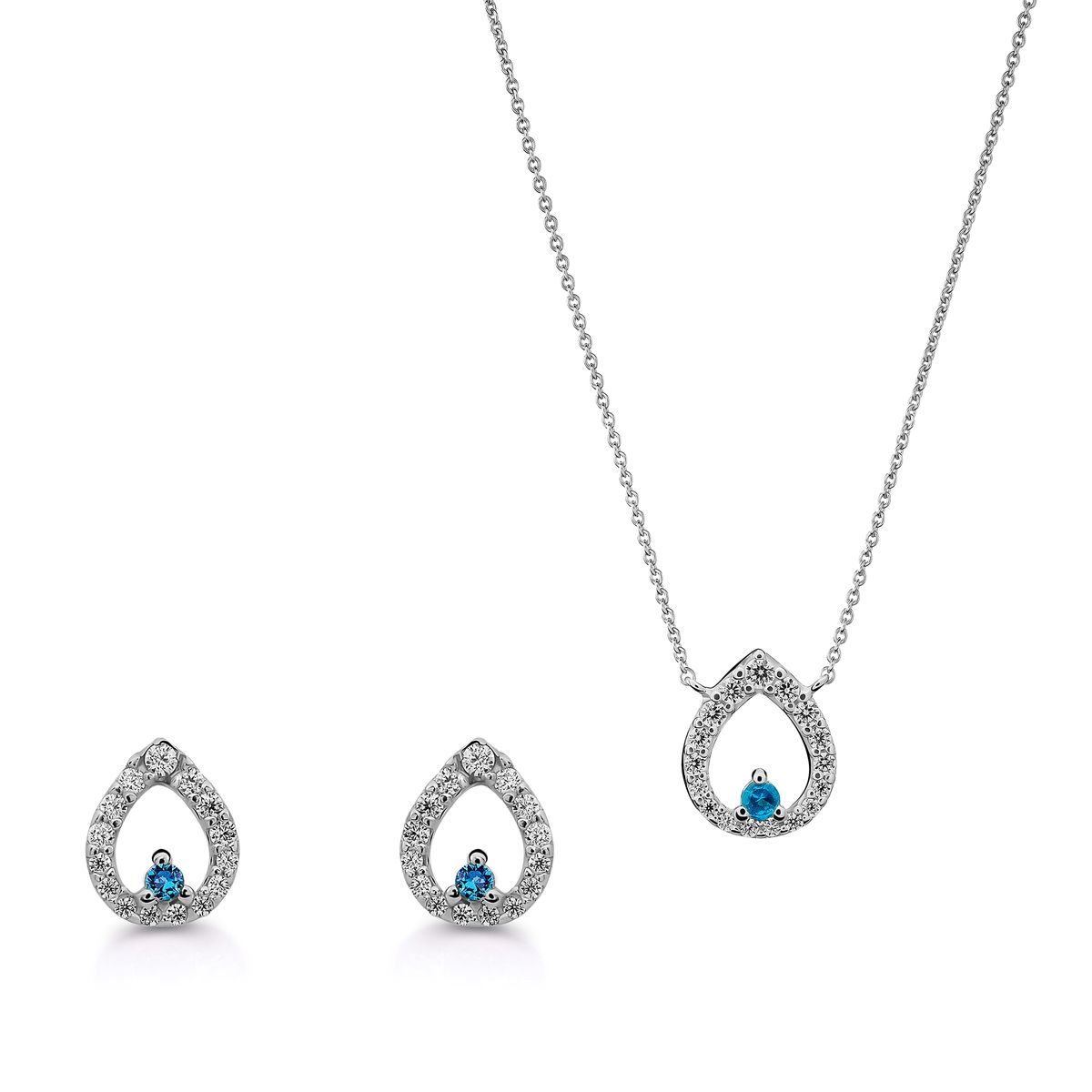 Orphelia 'Kiana' Damen-Set aus 925er Sterlingsilber: Halskette + Ohrringe – Silber SET-7487