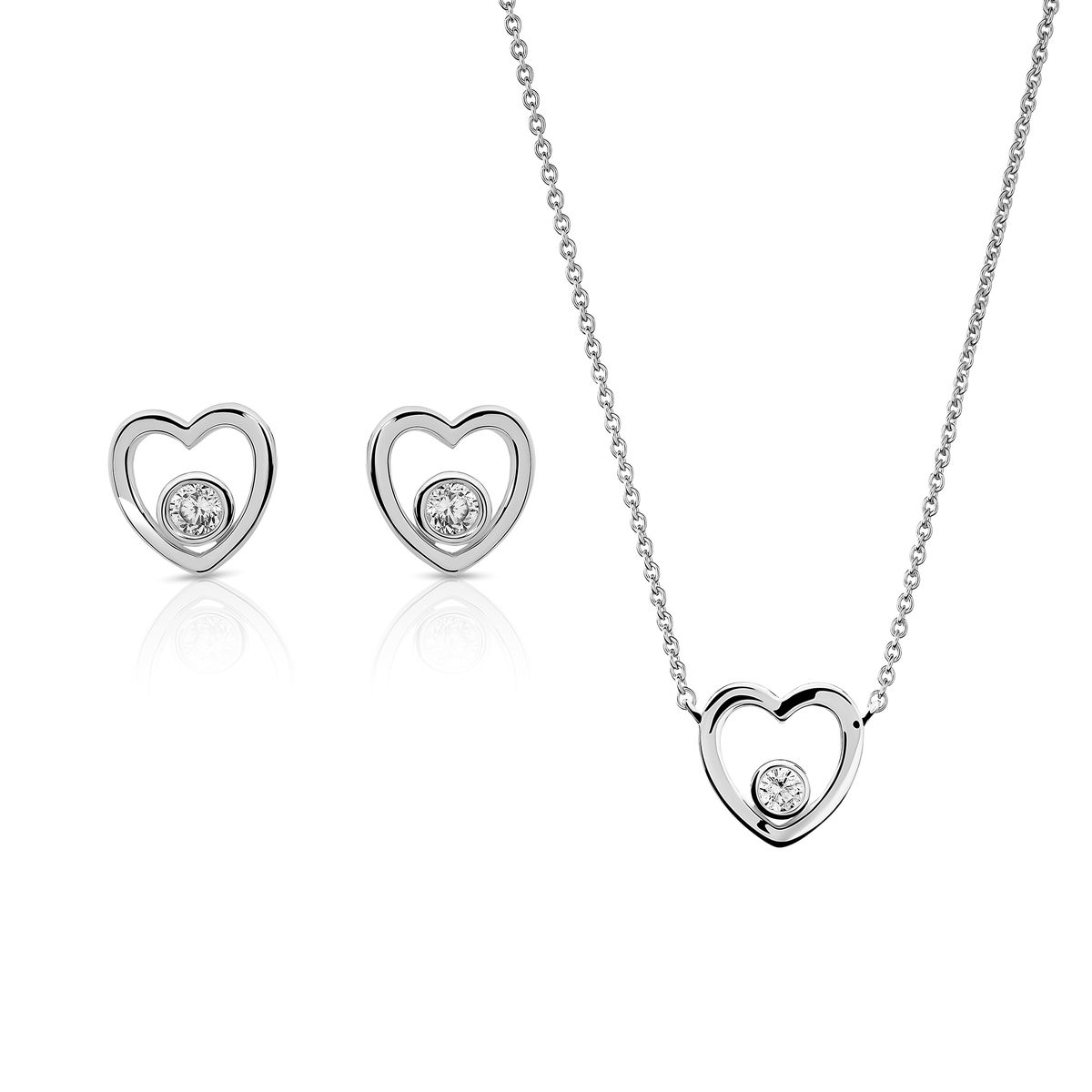 Orphelia 'Mila' Damen-Set aus 925er Sterlingsilber: Halskette + Ohrringe – Silber SET-7484