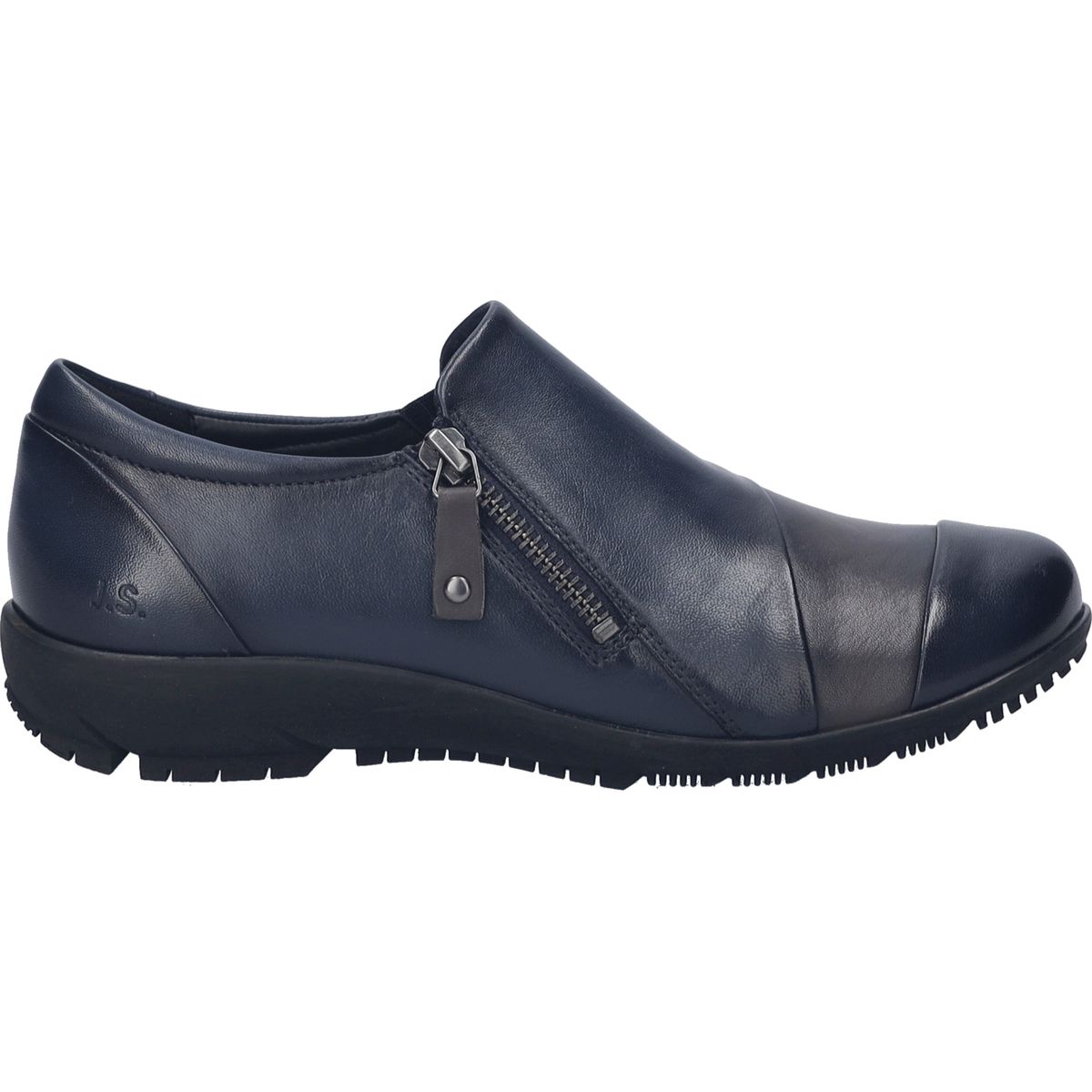 Eleganter Leder-Slipper mit Reißverschluss