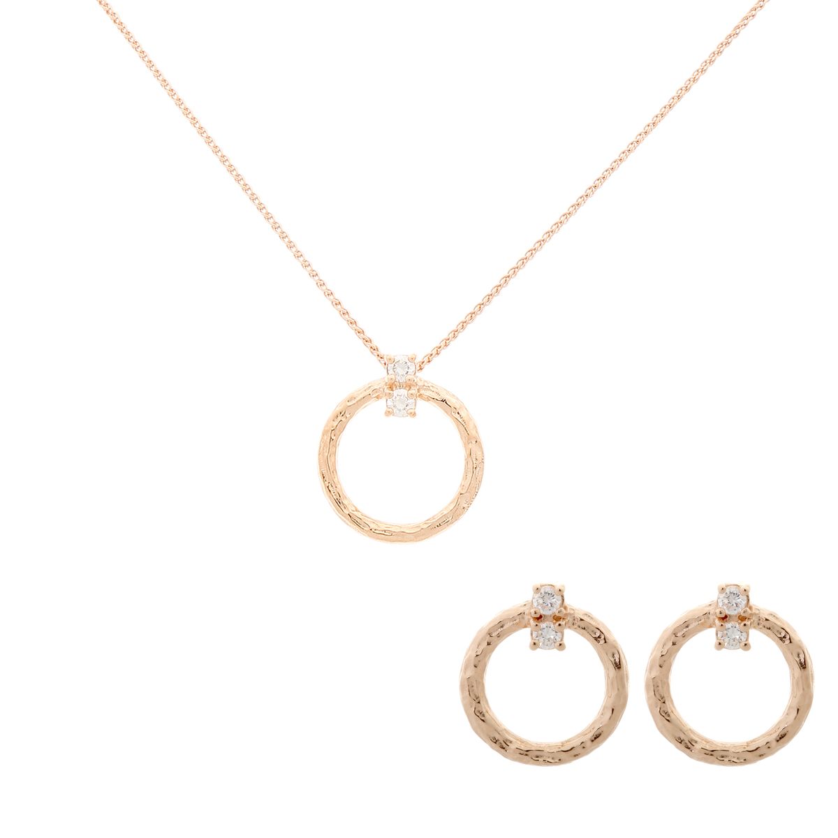 Orphelia 'Novalie' Damen-Set aus 925er Sterlingsilber: Kettenanhänger + Ohrringe - Rosé SET-7129/RG