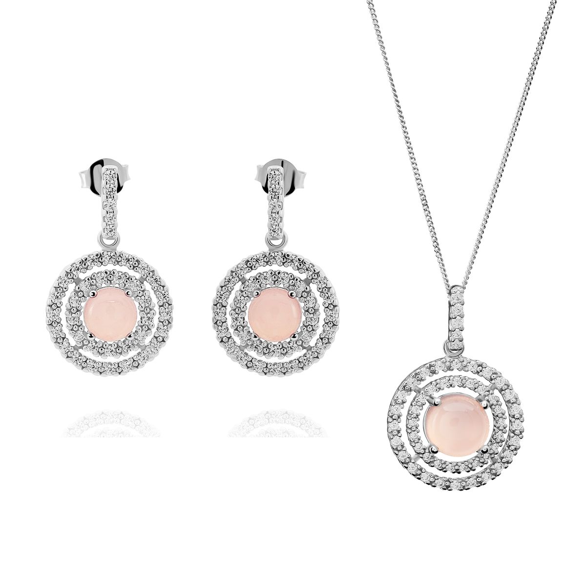 Orphelia 'Rivera' Damen 925 Sterling Silber Set: Kettenanhänger + Ohrringe - Silber SET-7481/PC