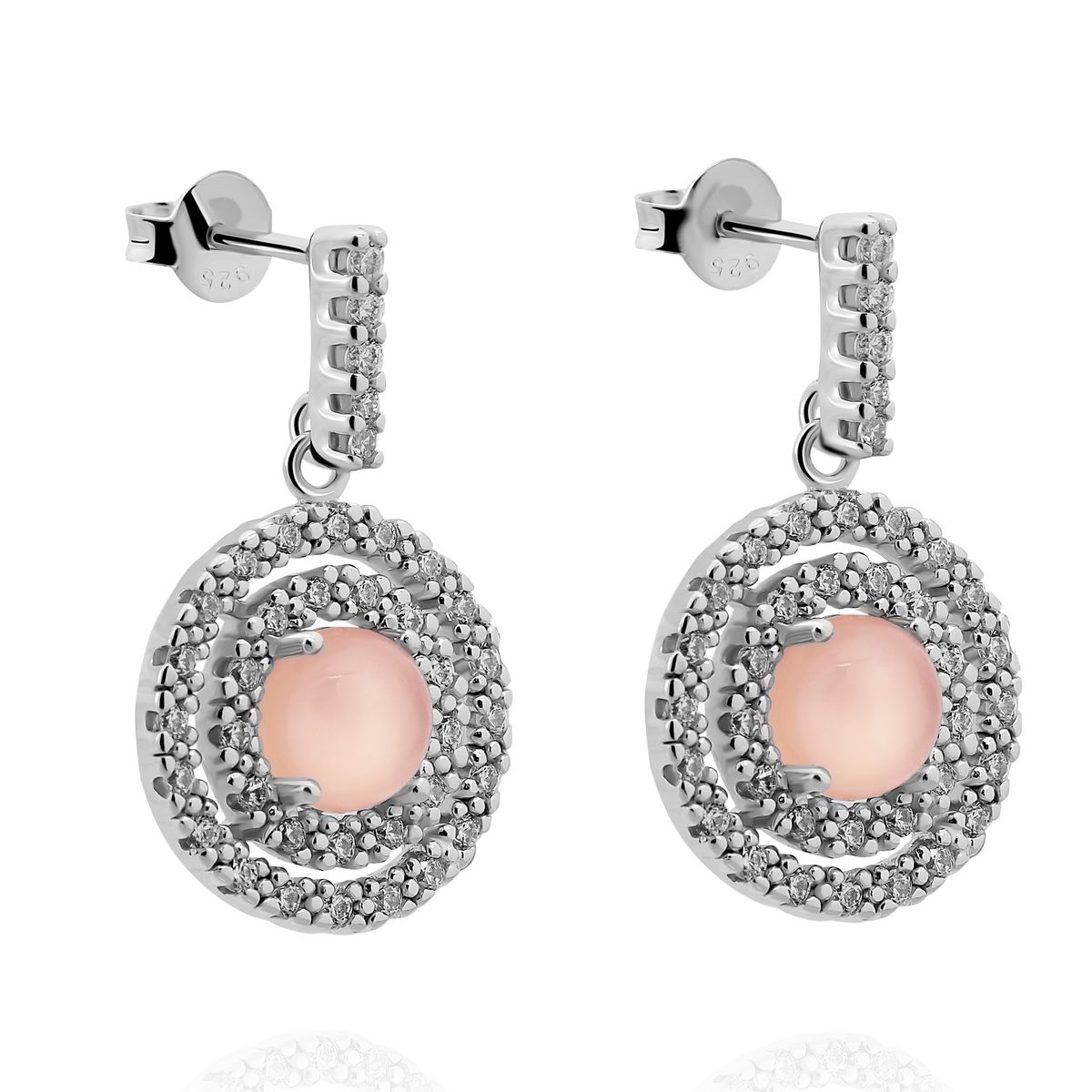 Schmuckset mit Rosé-Schmucksteinen
