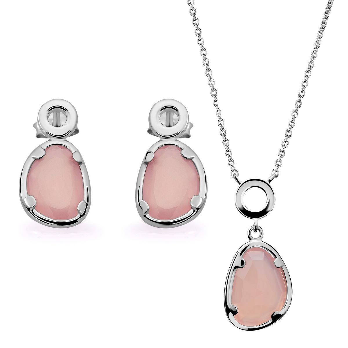 Orphelia 'Rivera' Damen-Set aus 925er Sterlingsilber: Halskette + Ohrringe – Silber SET-7480/PC