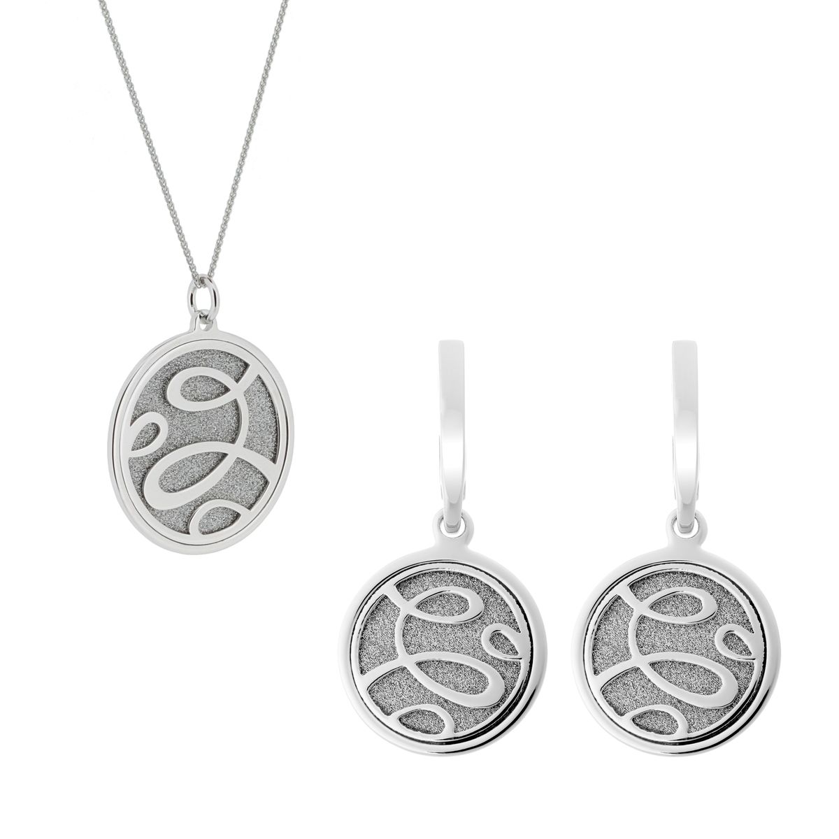 Orphelia 'Serena' Damen 925 Sterling Silber Set: Kettenanhänger + Ohrringe - Silber SET-7096