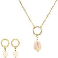 Orphelia 'Spa' Damen-Set aus 925 Sterling Silber: Halskette + Ohrringe - Gold SET-7575/G