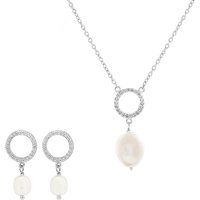 Orphelia 'Spa' Damen 925er Sterlingsilber Set: Halskette + Ohrringe - Silber SET-7575
