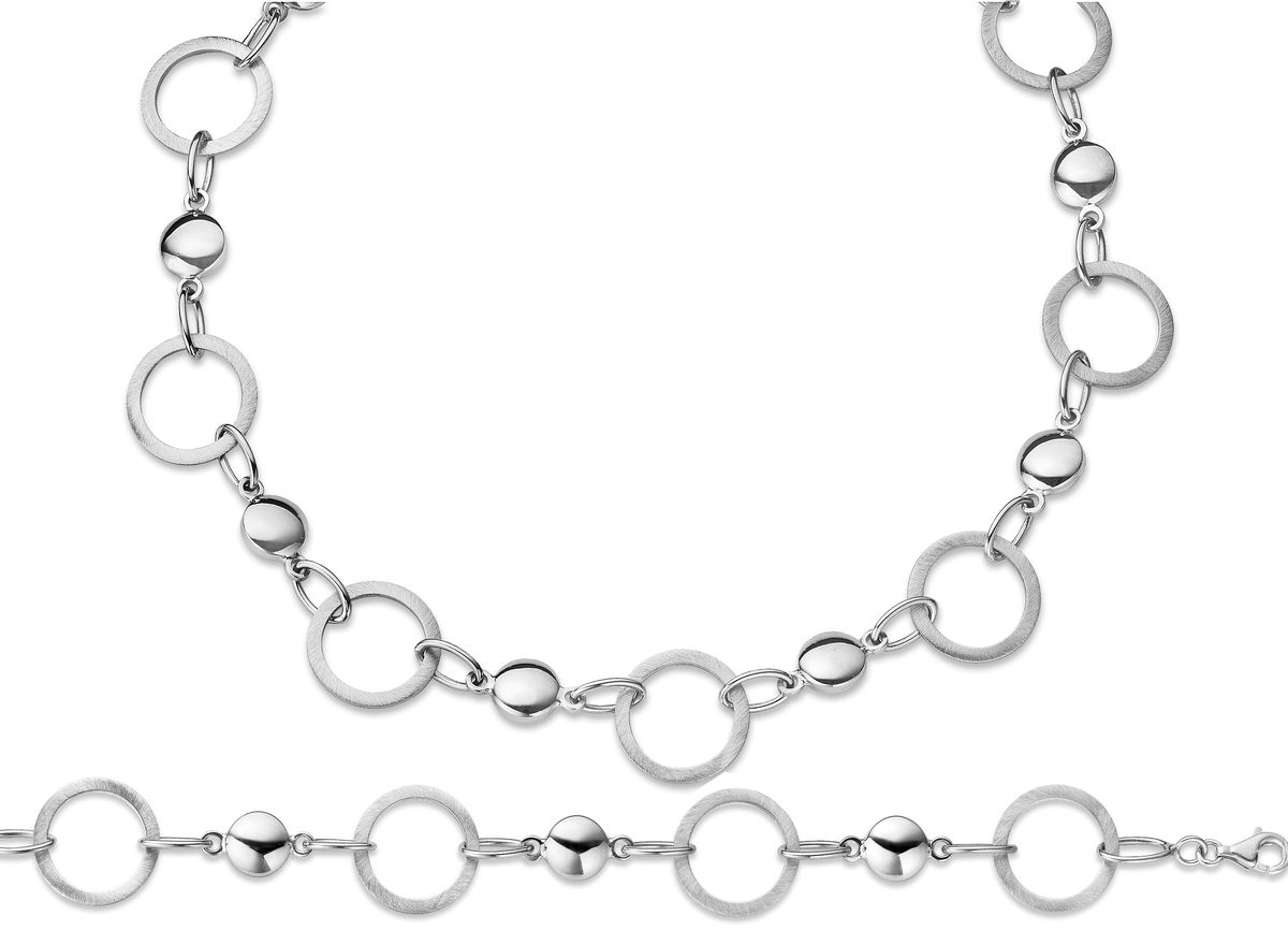 Orphelia Damen 925 Sterling Silber Set: Kette + Armband - Silber SET-014
