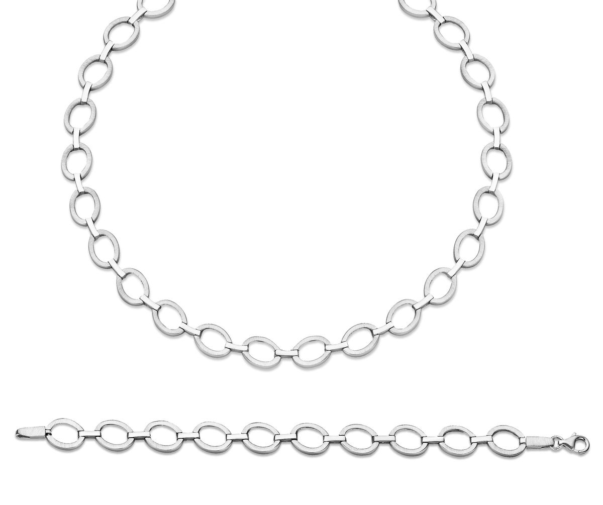 Orphelia Damen 925 Sterling Silber Set: Kette + Armband - Silber SET-029