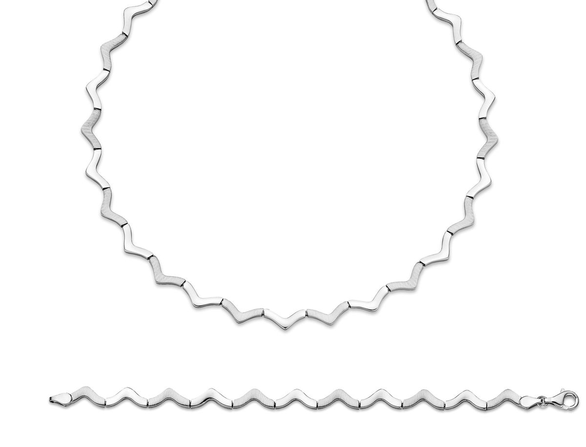 Orphelia Damen 925 Sterling Silber Set: Kette + Armband - Silber SET-040