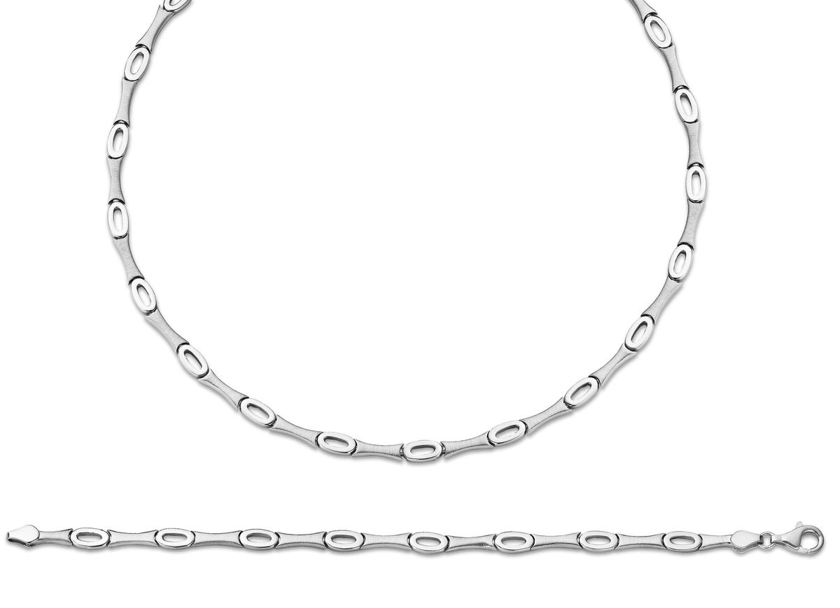 Orphelia Damen 925 Sterling Silber Set: Kette + Armband - Silber SET-041