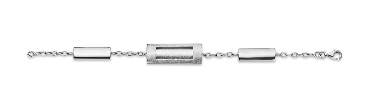 Geometrisches Rechteck Silber Schmuckset