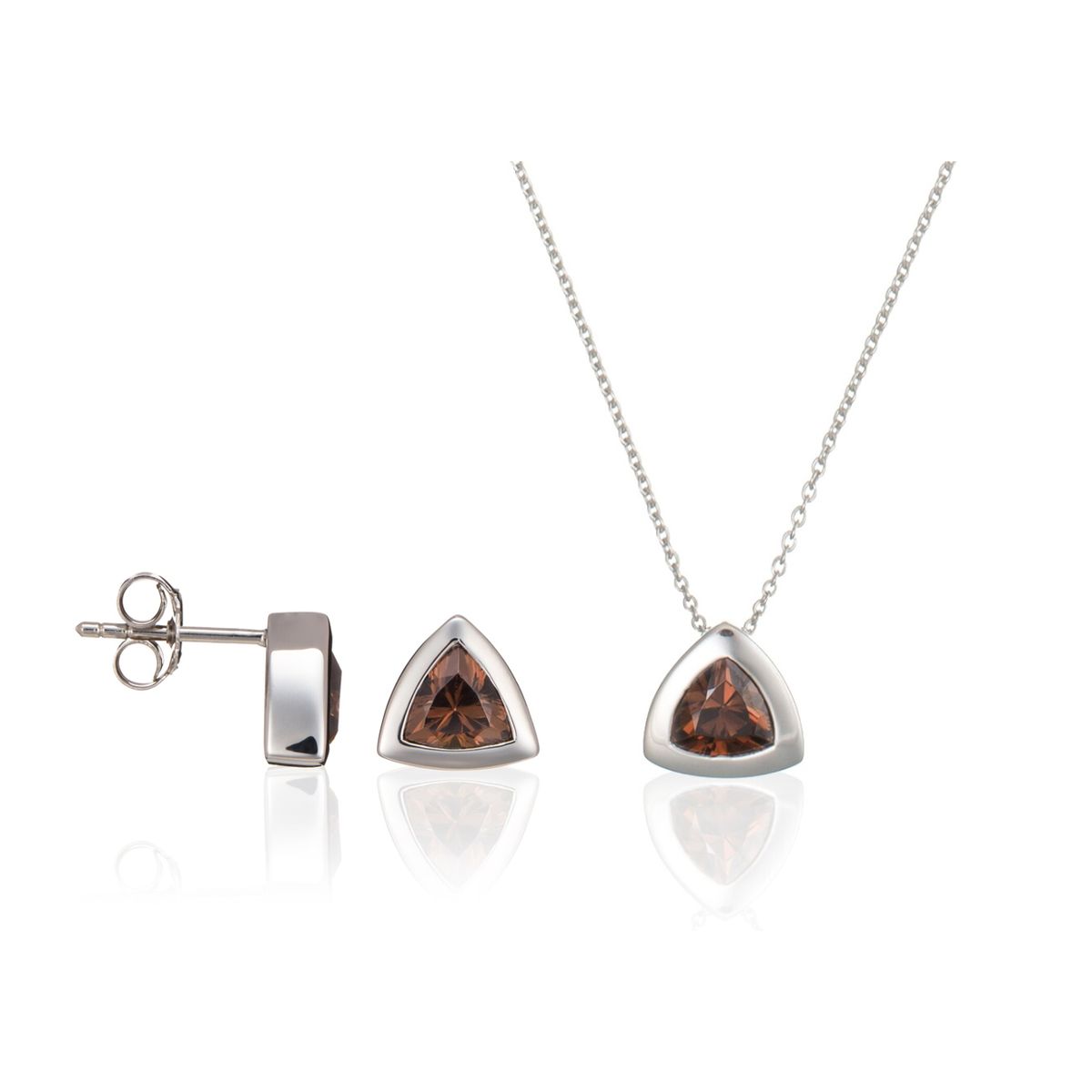 Orphelia Damen 925 Sterling Silber Set: Kettenanhänger + Ohrringe - Silber SET-5909