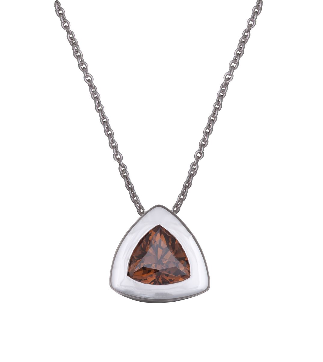 Schmuckset mit Smoky-Quarz im Trillionschliff