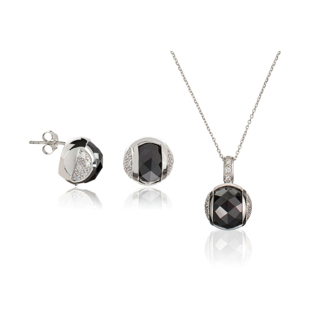 Orphelia Damen 925 Sterling Silber Set: Kettenanhänger + Ohrringe - Silber SET-5912