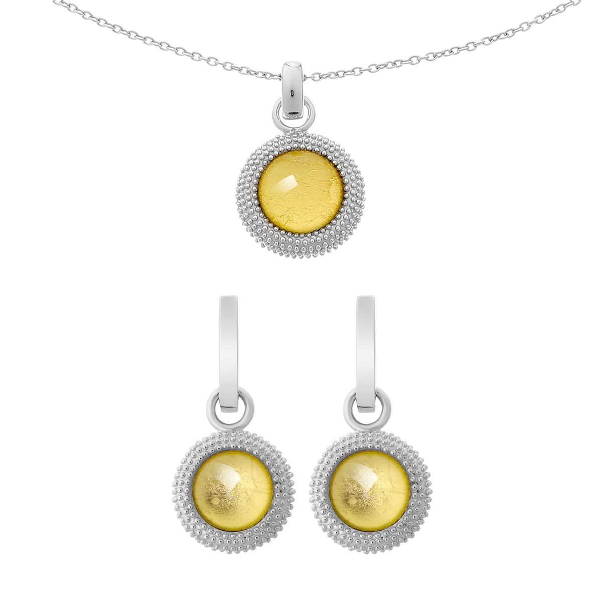 Orphelia Damen 925 Sterling Silber Set: Kettenanhänger + Ohrringe - Silber SET-6041/2