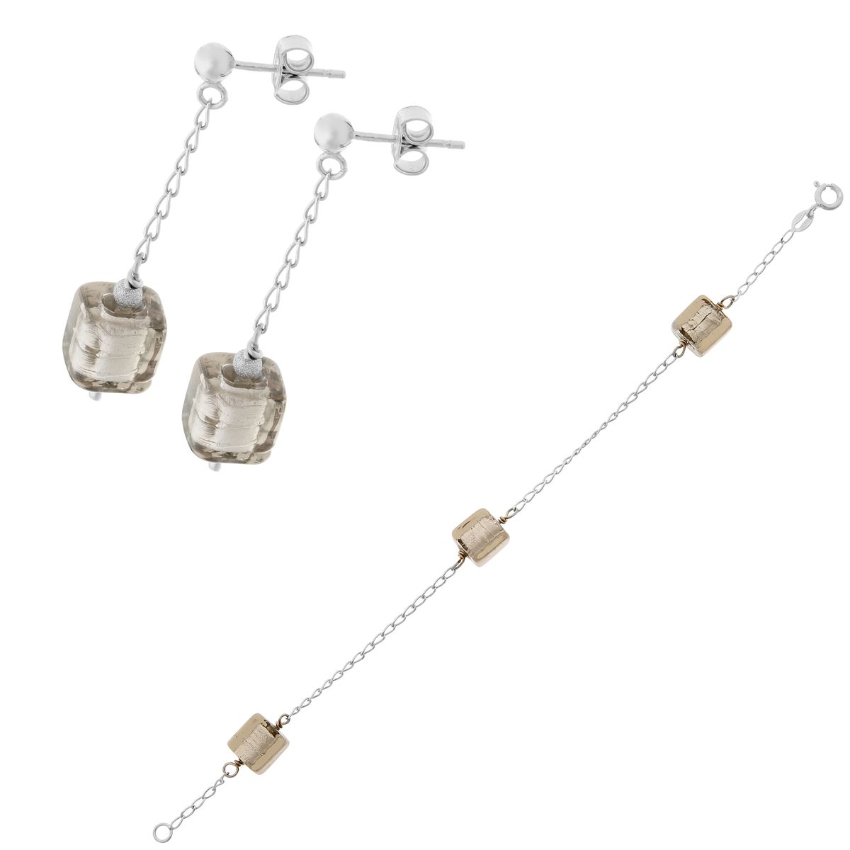 Orphelia Damen-Set aus 925er Sterlingsilber: Armband + Ohrringe – Silber SET-5558
