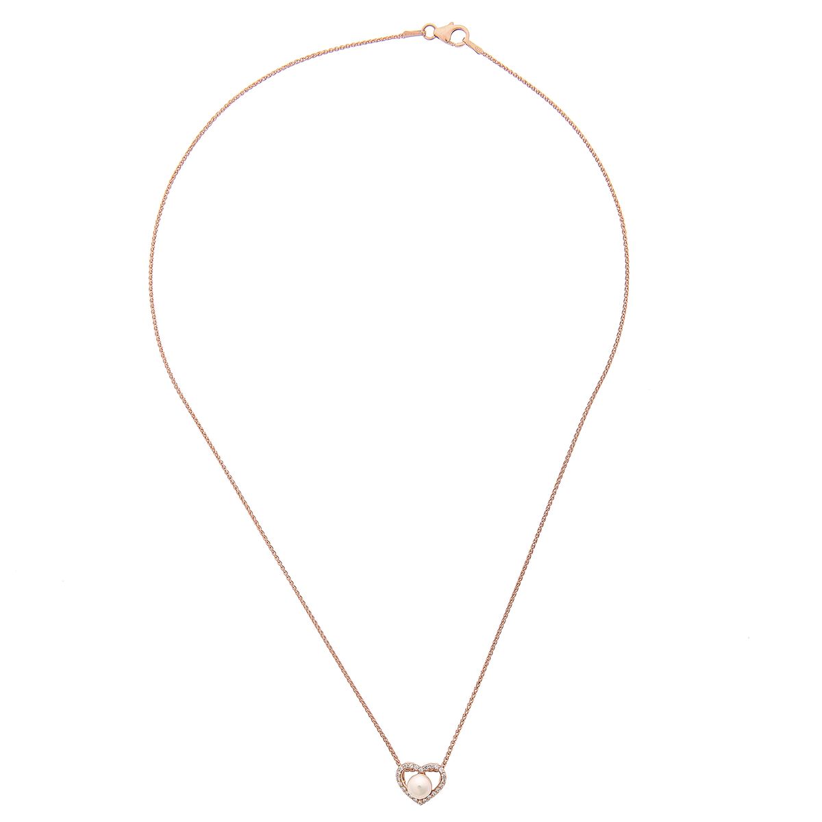 Orphelia 'Alberte' Damen Kette aus 925er Sterlingsilber mit Anhänger - Rosé ZH-7233/RG