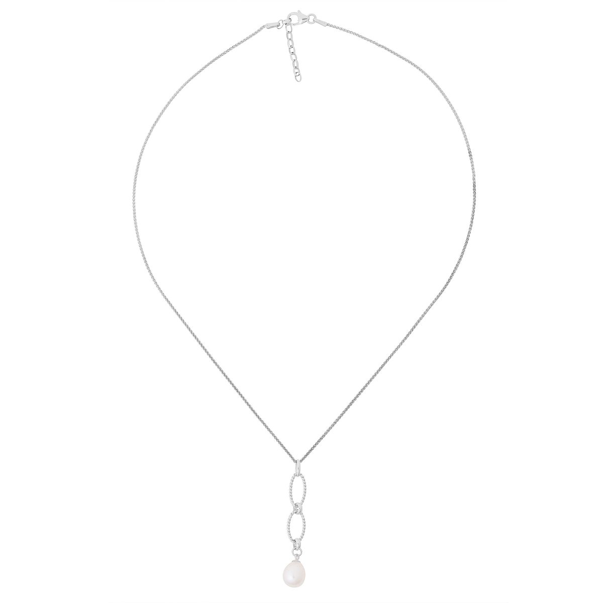 Elegante Silberkette mit Perlenanhänger