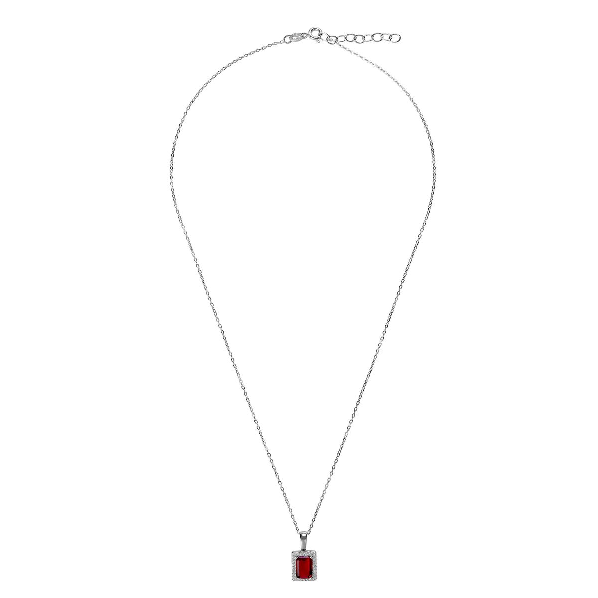 Eleganter rechteckiger Halo-Anhänger