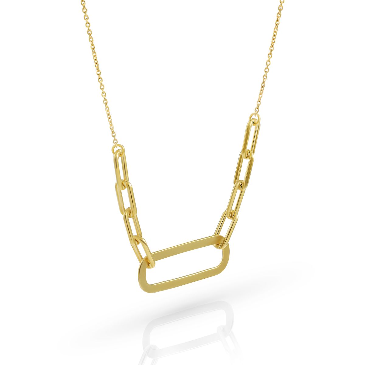 Minimalistische Gliederkette mit rechteckigem Anhänger