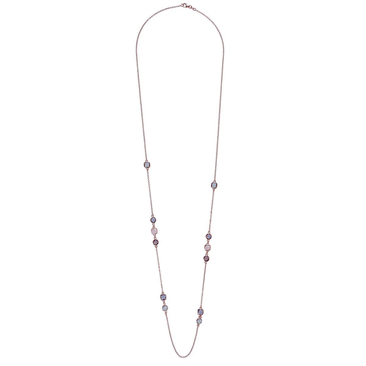 Elegante lange Kette mit Pastellsteinen