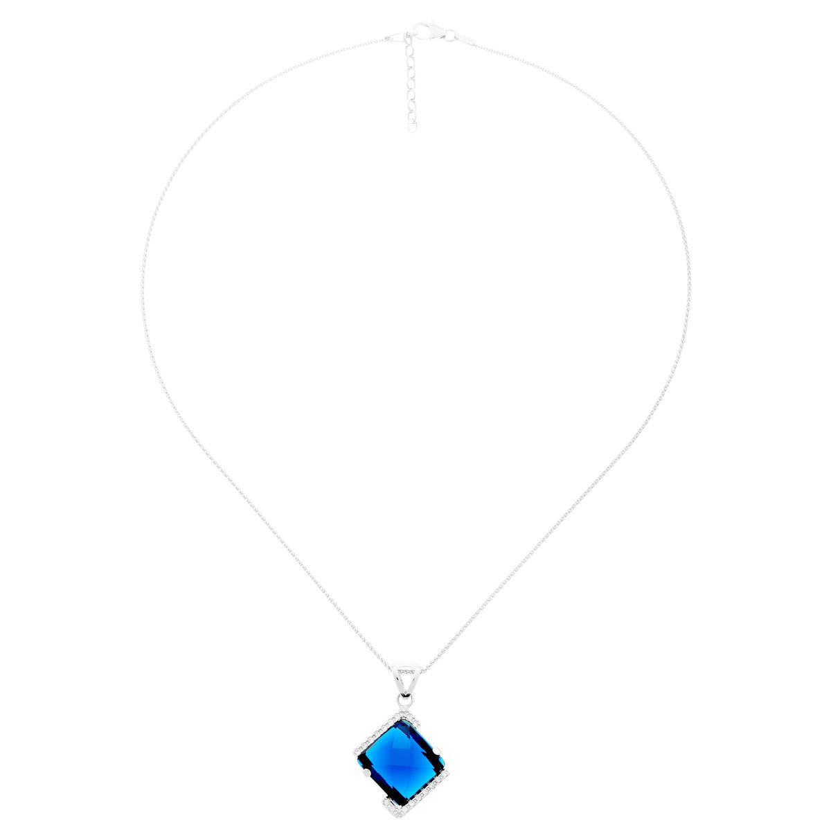 Halskette mit blauem Kristallanhänger