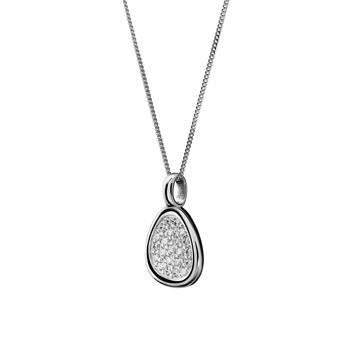 Elegante Halskette mit Pavé-Tropfenanhänger