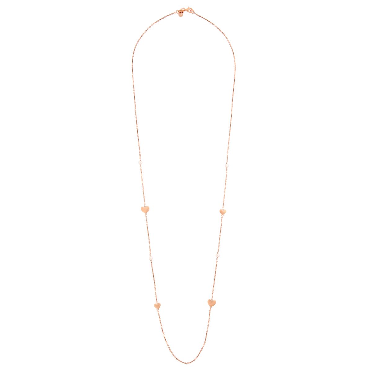 Lange Kette mit Herz- und Perlendetails