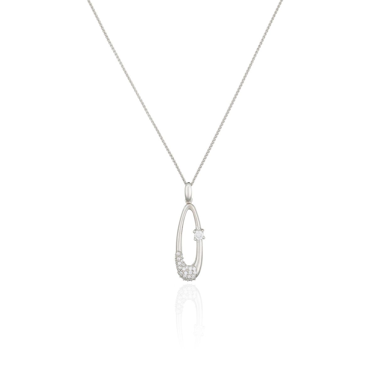Elegante Silberkette mit ovalem Anhänger