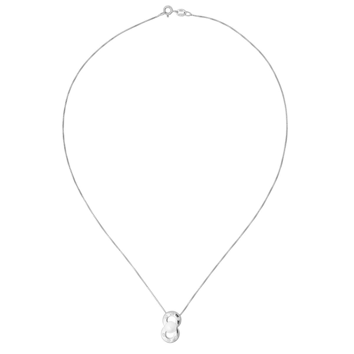 Infinity-Perlenhalskette aus Sterlingsilber