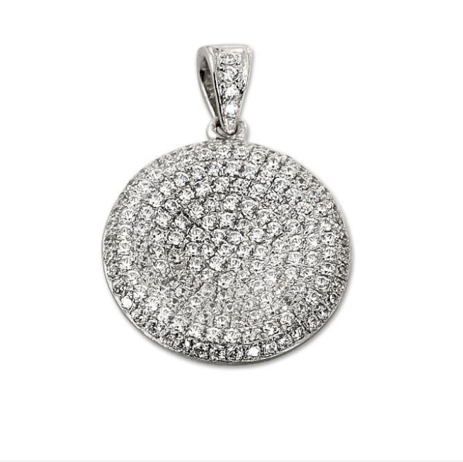 Runde Halskette mit Pavé-Anhänger