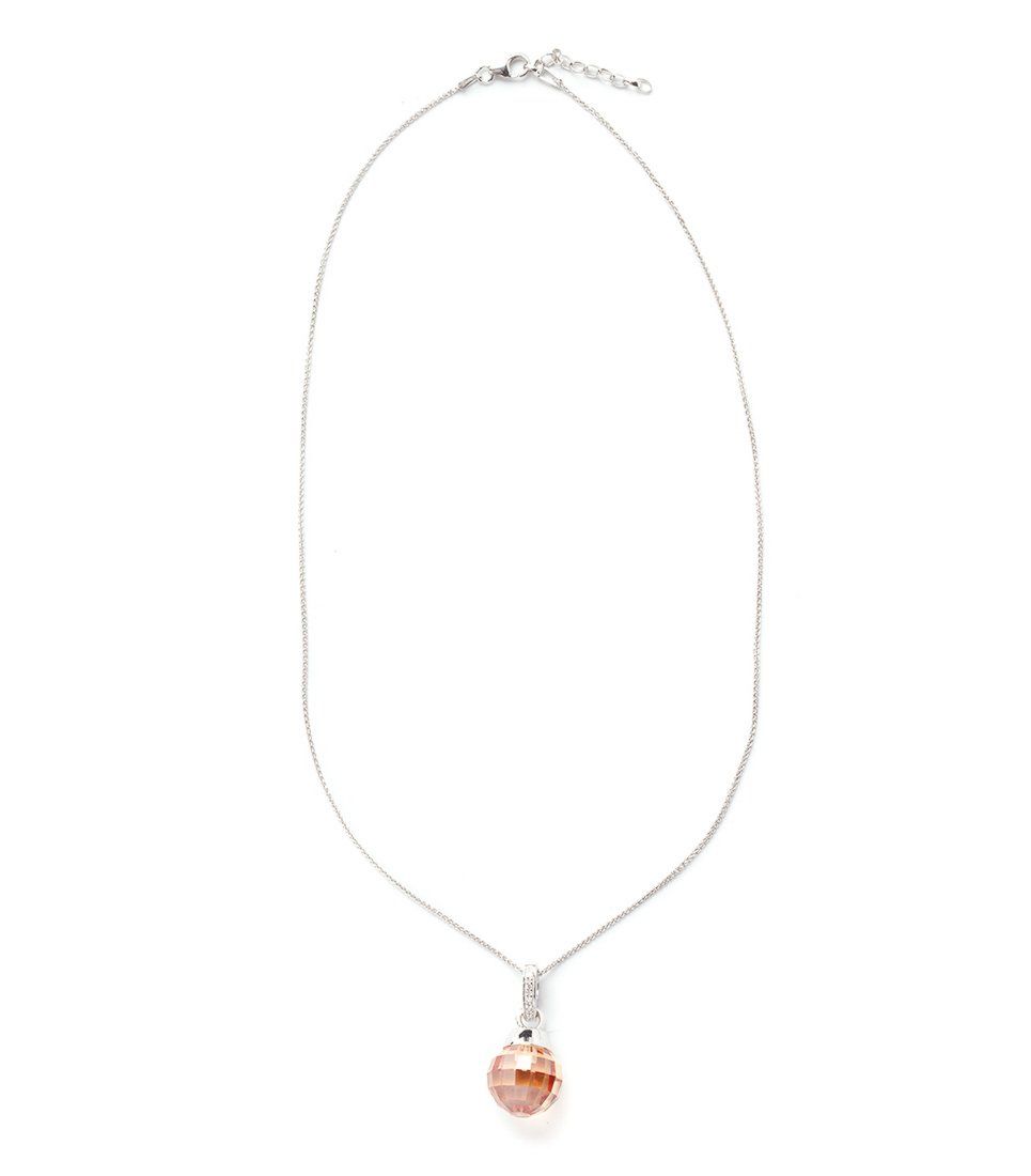 Sterling-Silber-Halskette mit facettiertem Kristall