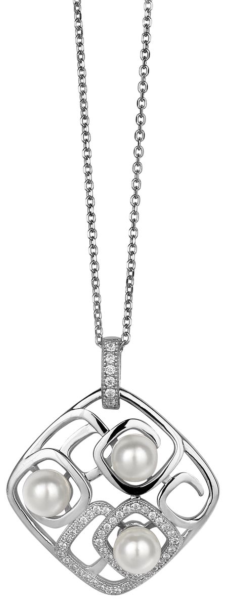 Geometrische Perlenkette aus Sterlingsilber