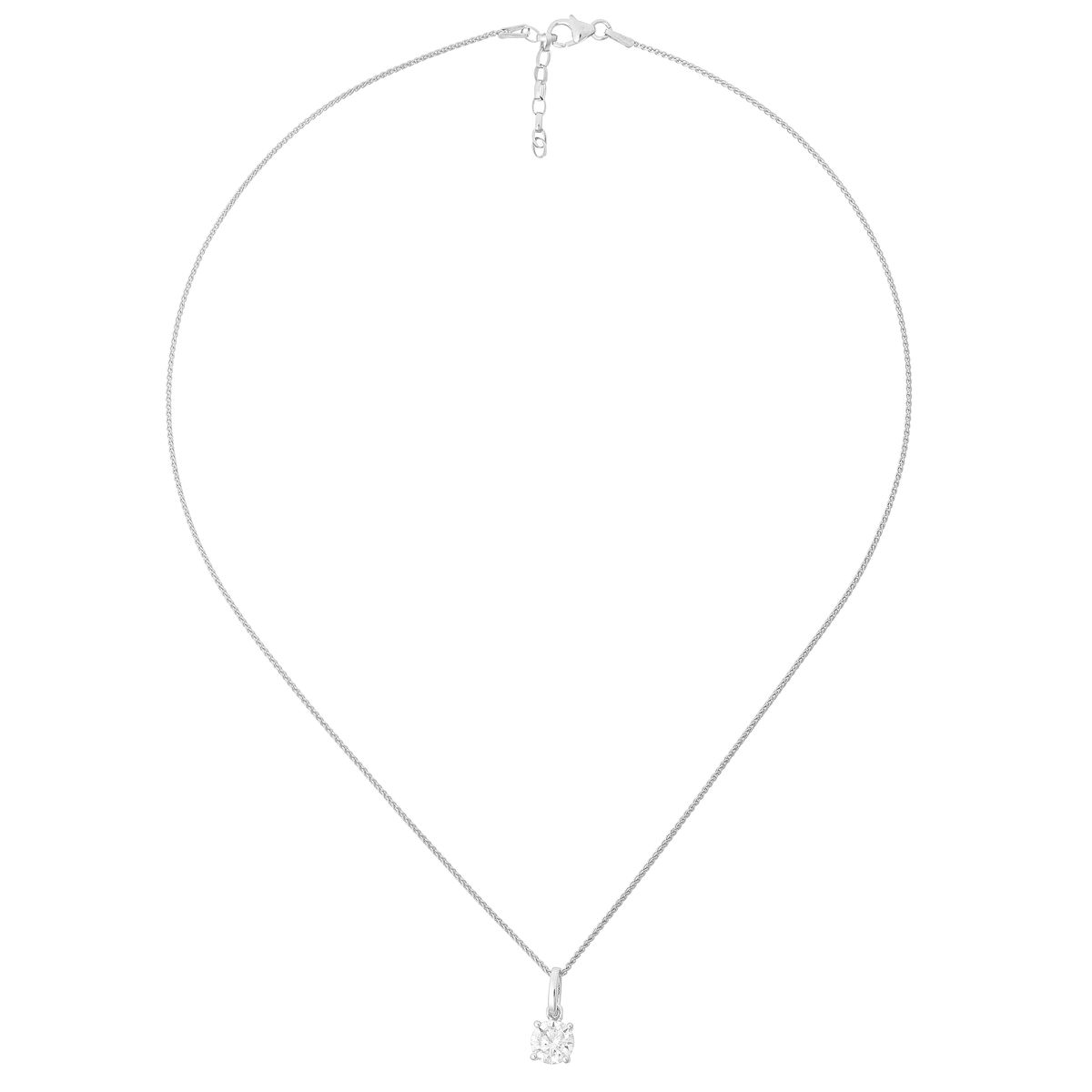 Halskette mit Solitär-Anhänger aus Sterlingsilber