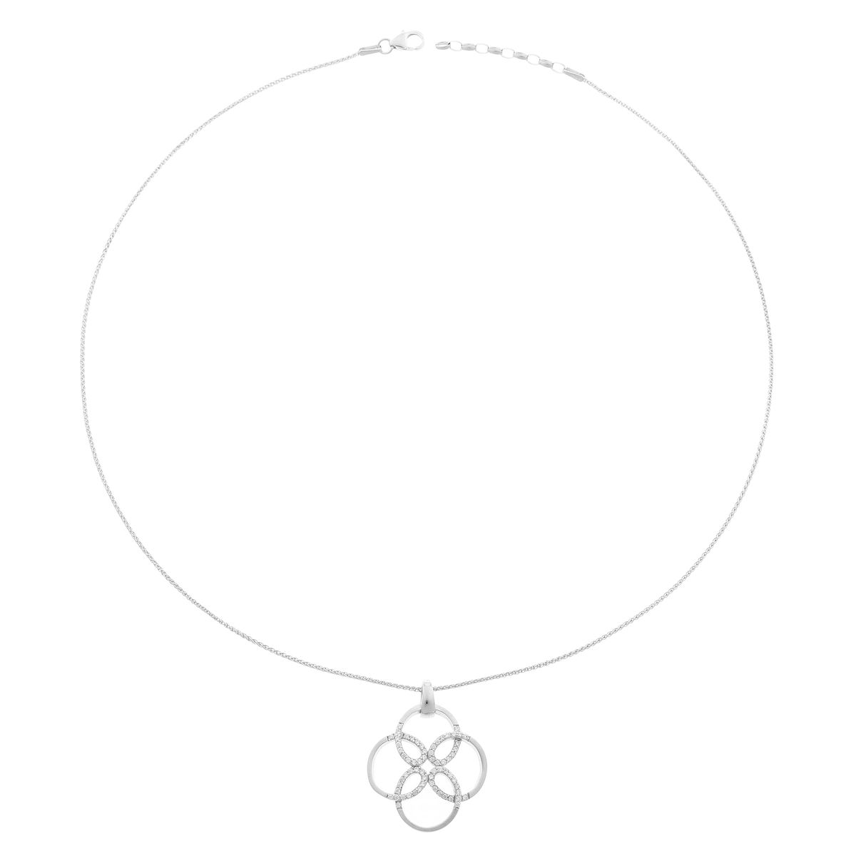 Geometrische Halskette mit Blumen-Anhänger