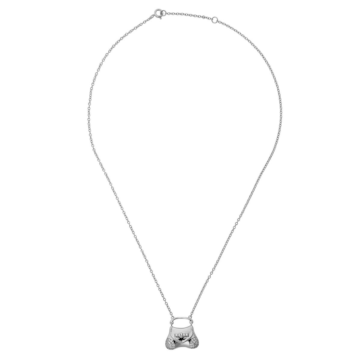 Sterlingsilber-Halskette mit Handtaschen-Anhänger