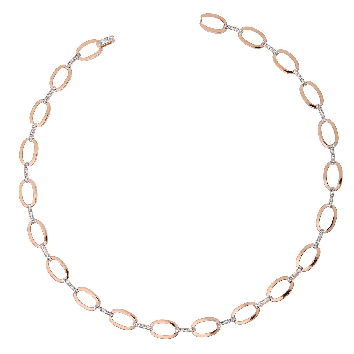 Gliederkette in Roségold und Silber