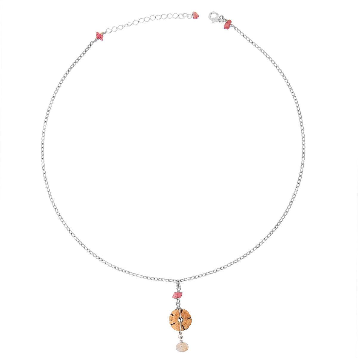 Sterling-Silber Halskette mit Materialmix