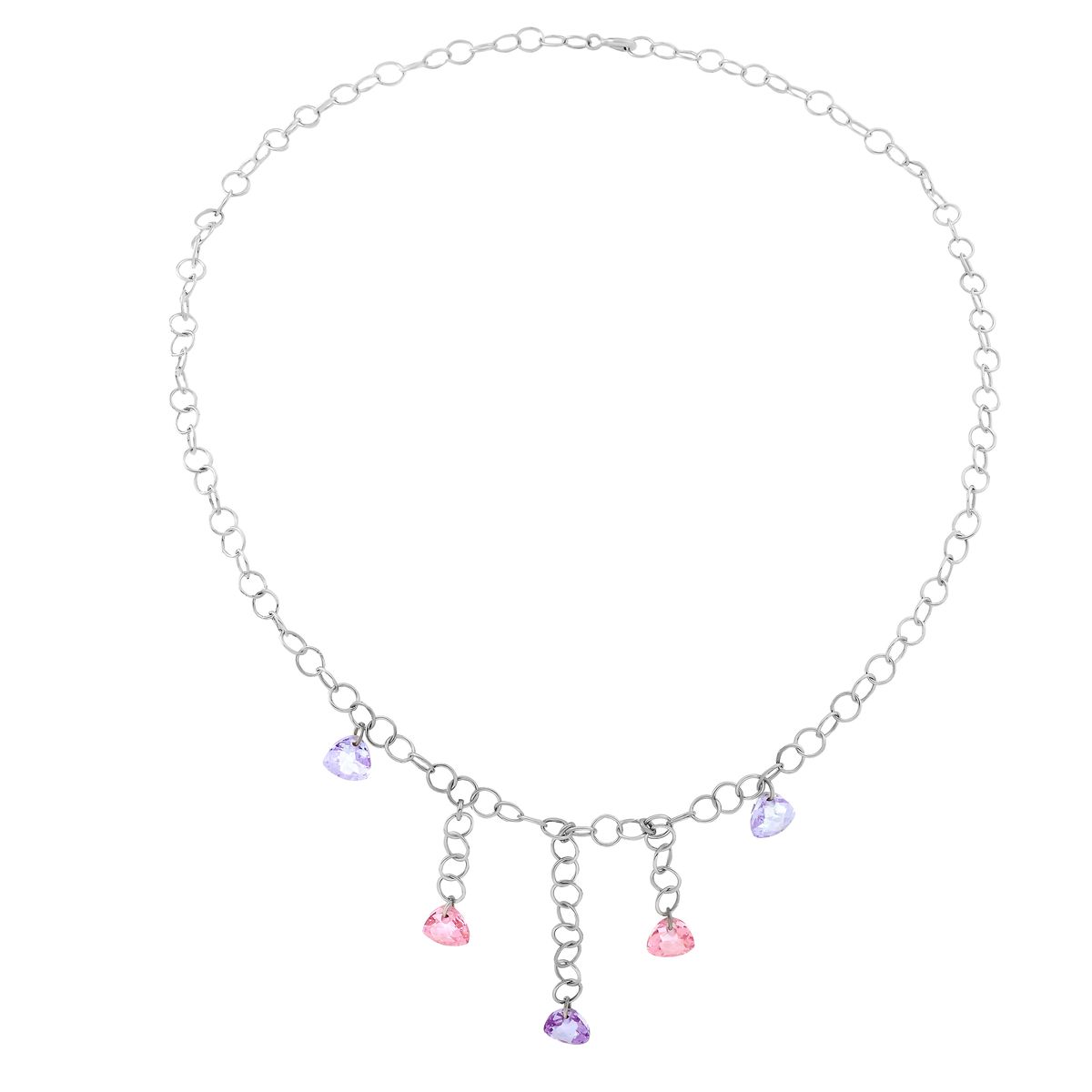 Halskette aus Sterlingsilber mit Herzanhängern