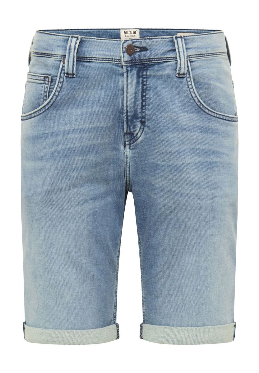 Jeansshorts mit Umschlag am Saum