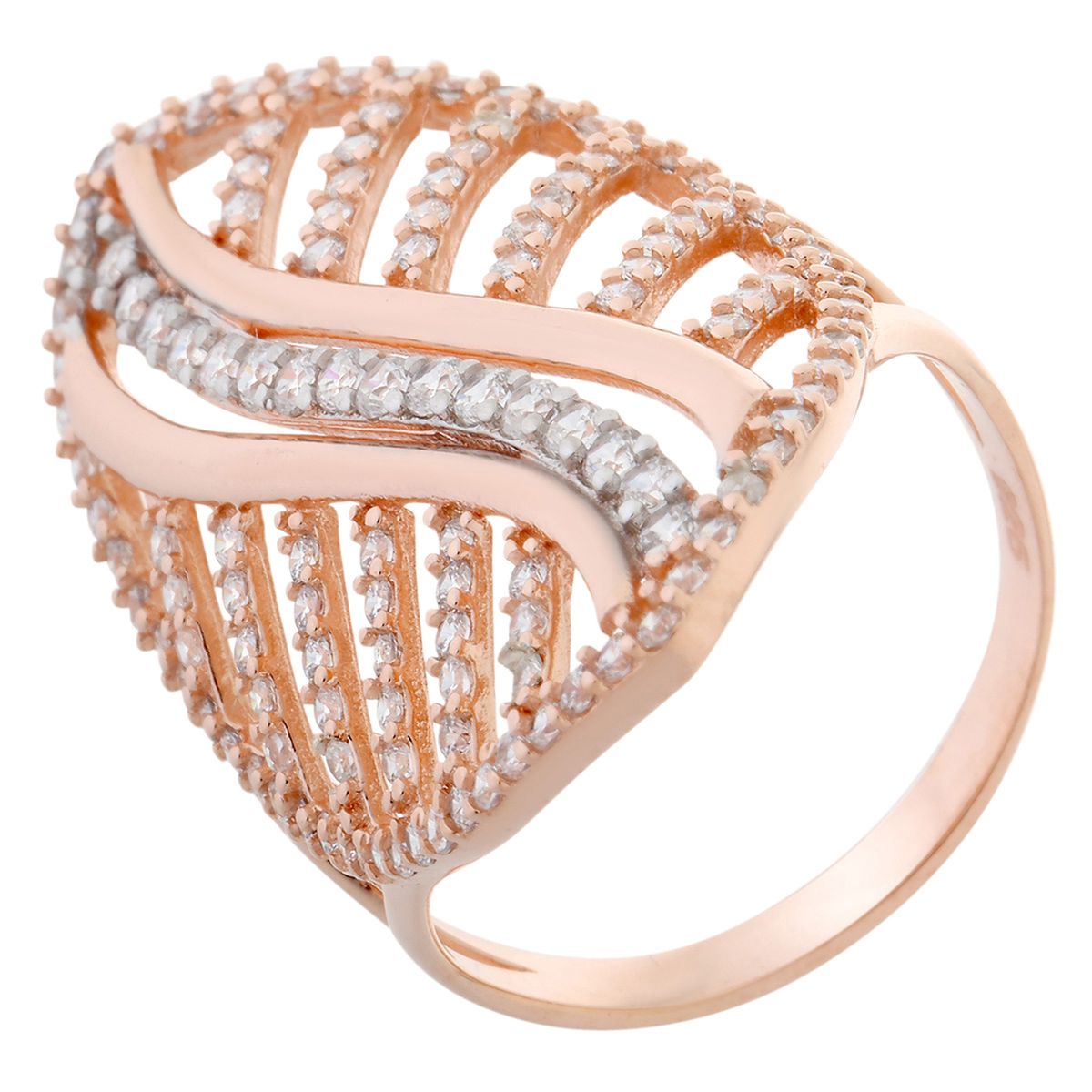 Funkelnder Statement-Ring in Wellenform