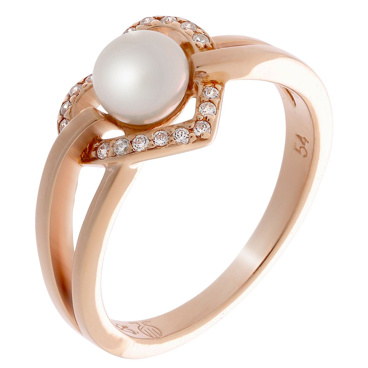 Eleganter Perlenring mit Zirkonia