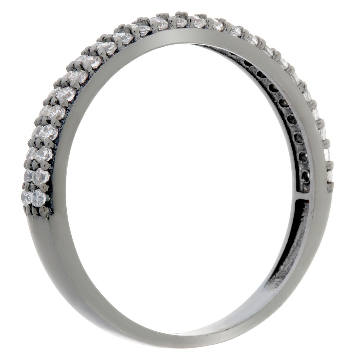 Dreireihiger Ring mit Pavé-Besatz