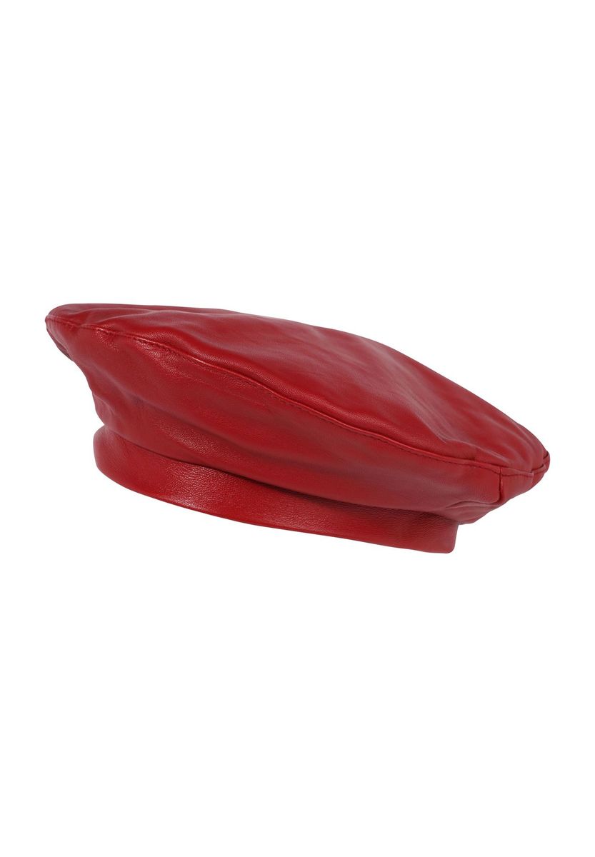 Klassische Leder Baskenmütze