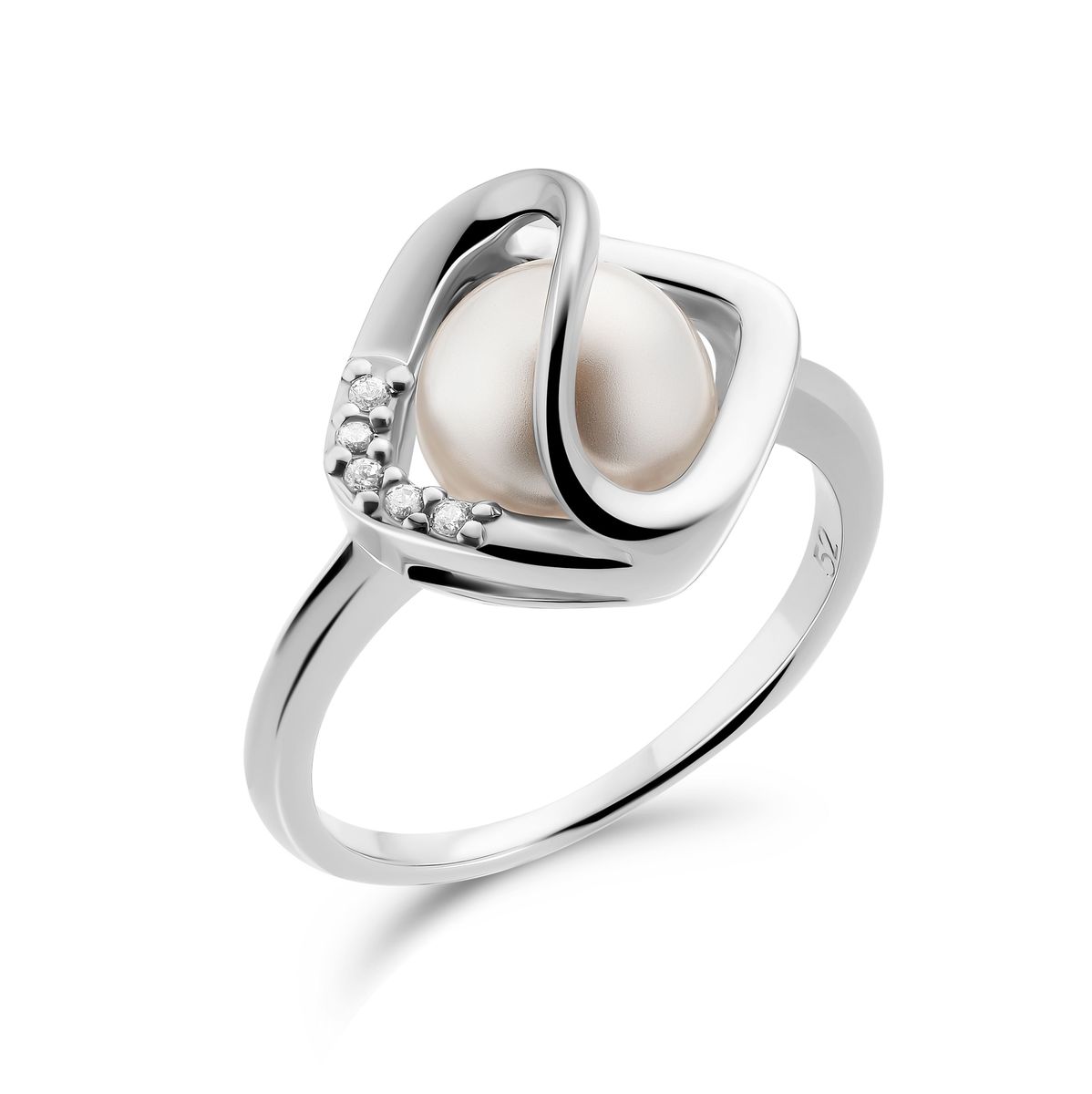 Künstlerischer Perlenring aus Sterlingsilber