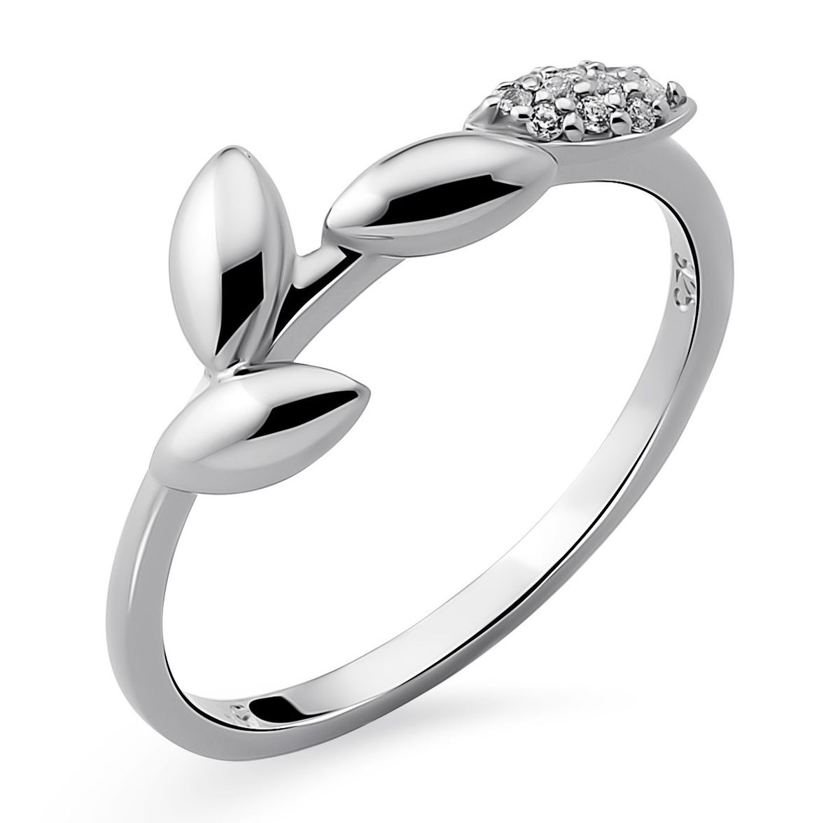 Blatt-Motiv Ring aus Sterlingsilber