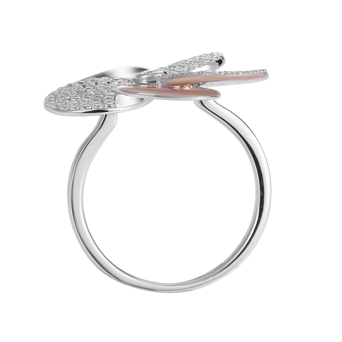 Eleganter funkelnder Blüten-Ring