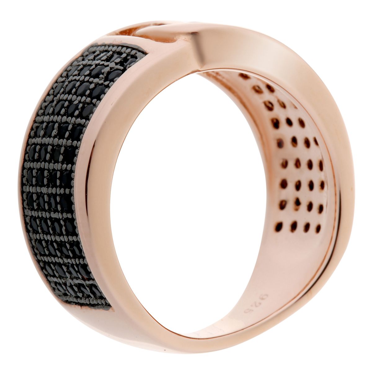 Ring mit verschlungenem Gliedermotiv und Pave
