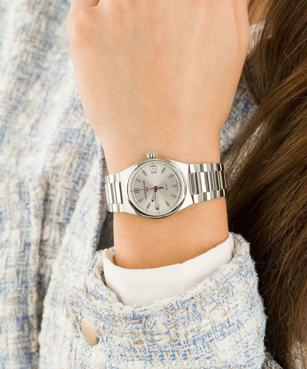 Elegante Highlife-Uhr mit silbernem Zifferblatt