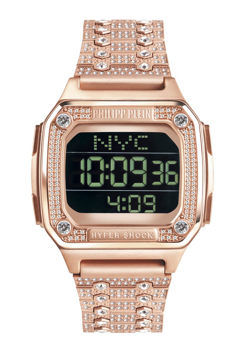 Kristallbesetzte rechteckige Digitaluhr